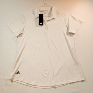 Adidas Golf Primegreen Women's Polo Shirt Size Large White Short Sleeve Collared